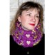 Комплект аксессуаров из шерсти кубанка и шарф-снуд Виолет